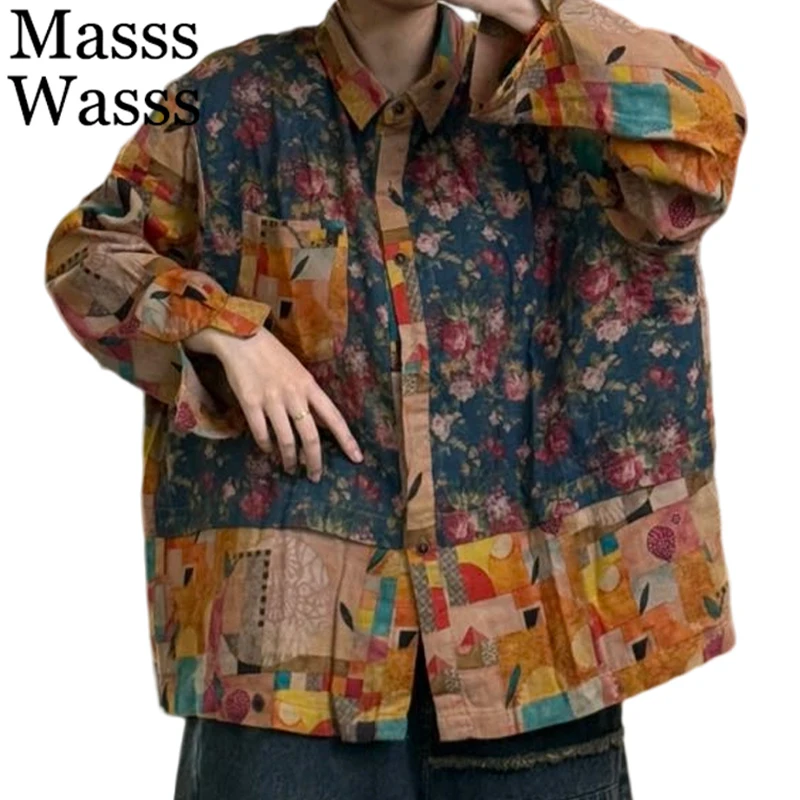 

Mass Wasss 2025, британские блузки с цветочным принтом, женские модные классические винтажные рубашки с принтом, женские свободные роскошные элегантные хлопковые топы