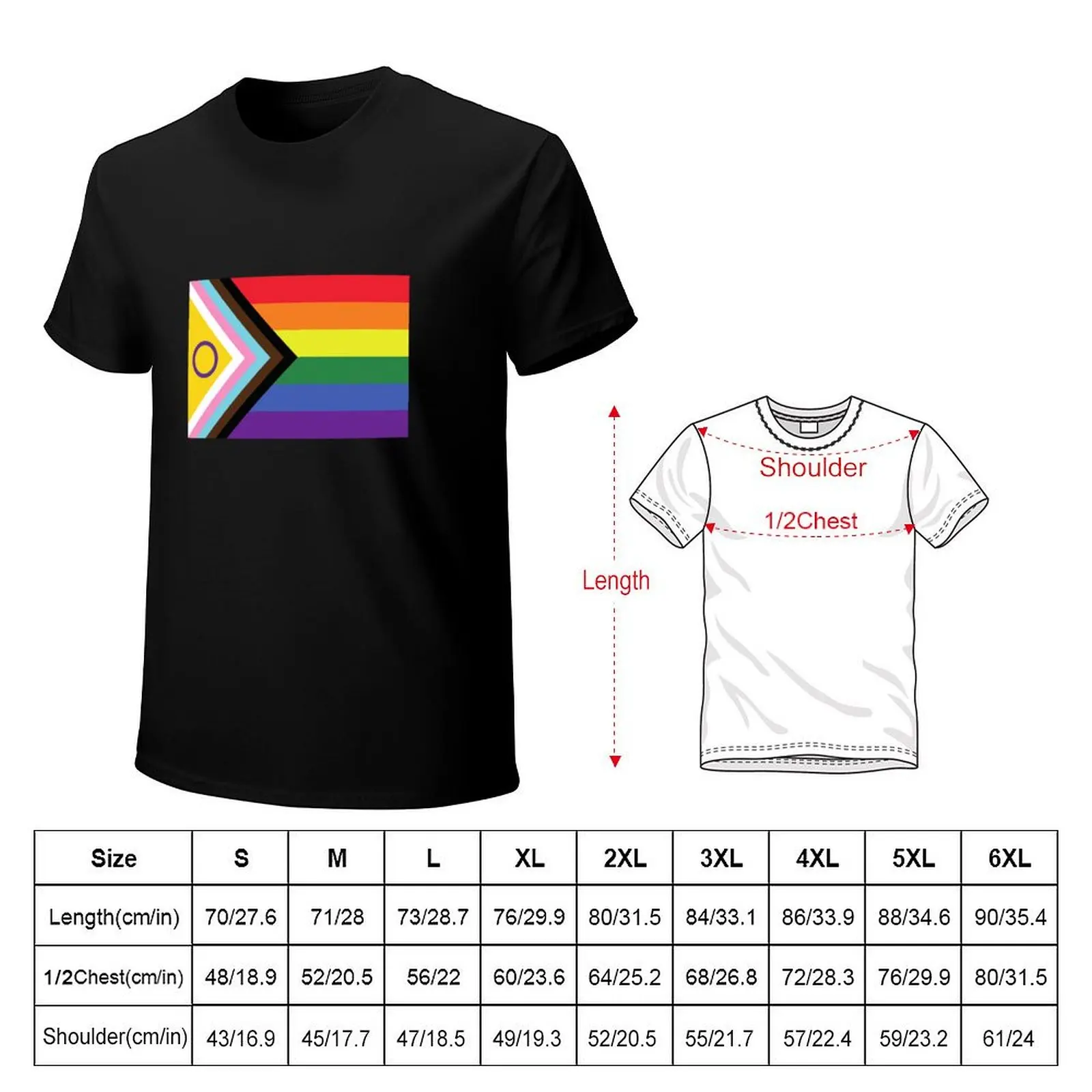 Intersex-Inclusive Rainbow - Pride Flag T-Shirt shirts graphic tee anime t shirts quick drying slim fit t shirts for men