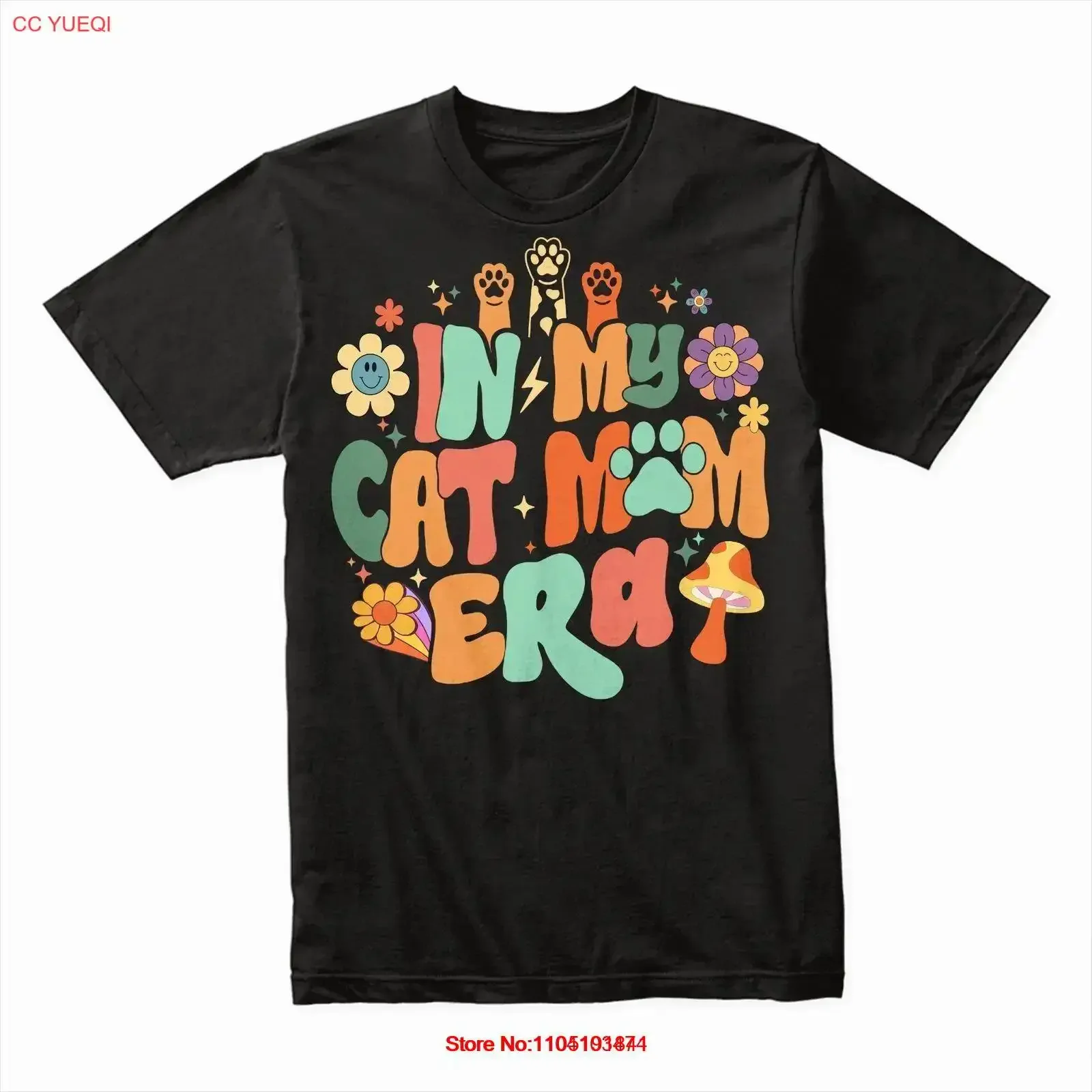 

Футболка In My Cat Mom Era Funny Lover Cute Pet ParenT Idea винтажный стираный универсальный топ для повседневной носки Повседневная мягкая унисекс