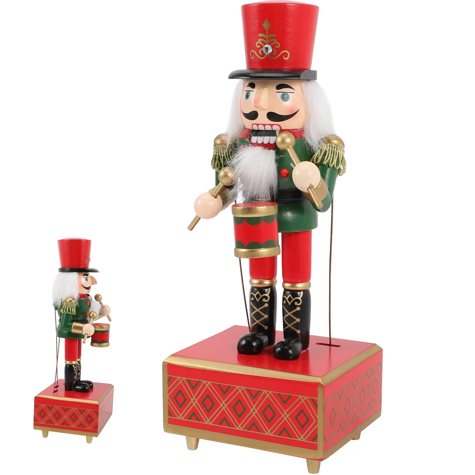Musical Nutcracker Adornment Wooden Christmas Box with Soothing Melody for Indoor Decor Festive Gifting Housewarming Present