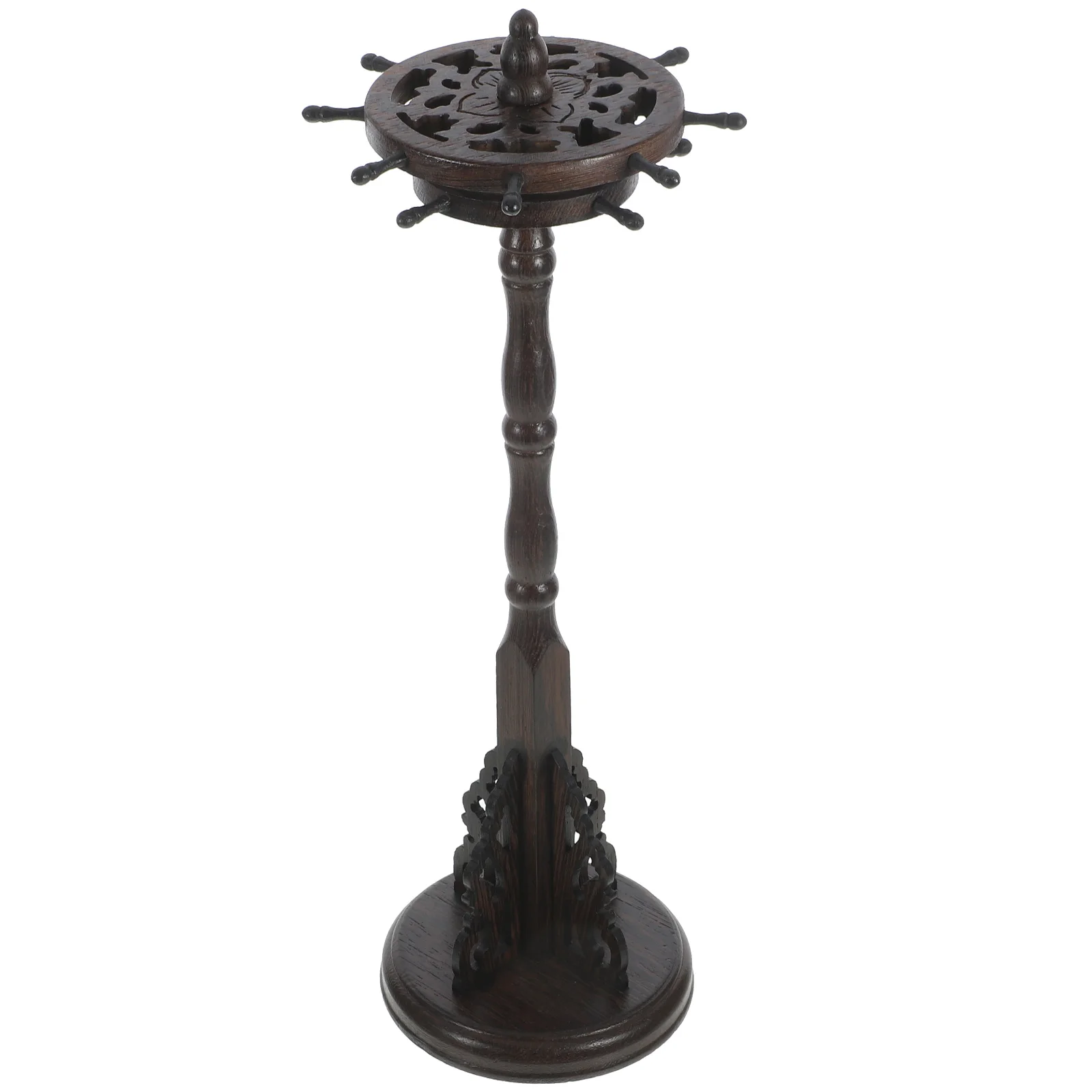 Wooden Pen Rack Desktop Decor Round Base Brush Holder Durable Desk Decor Practical Storage Solution Supplies