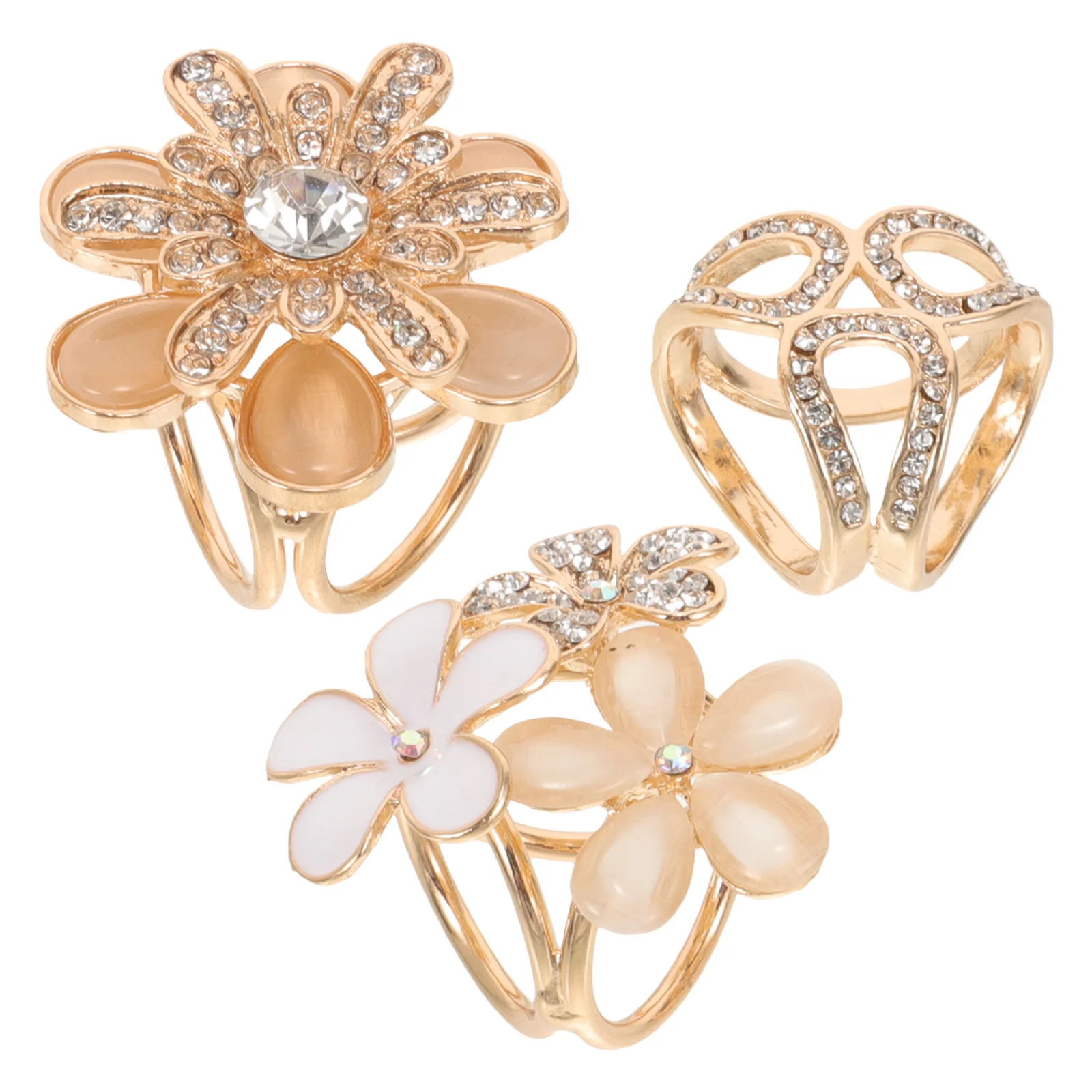 

3 шт., кольца для шарфа со стразами, модные зажимы для шарфов, женские пряжки для шалей, одежда, шарфы, аксессуары, держатель для колец для одежды