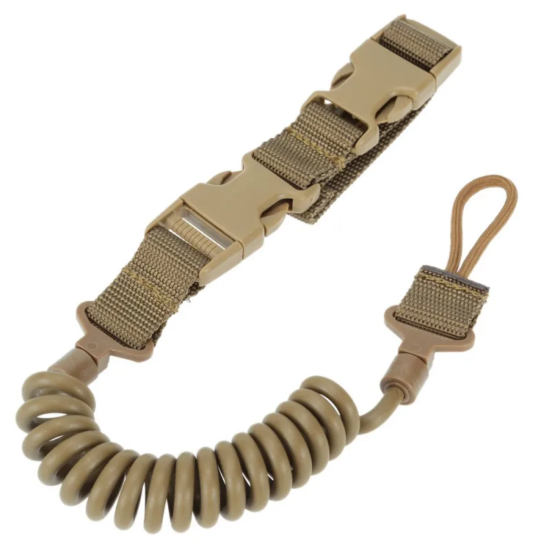 Militaries Tactical Lanyard Multi-Purpose Spring Lanyard Pistol Secure Lanyard Rifles Sling Strap Shooting Hunting Accessory