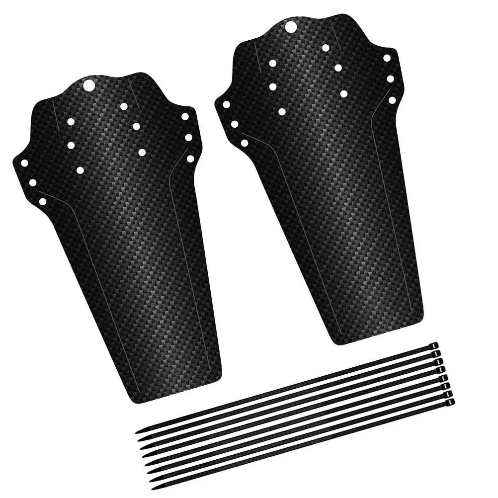 2Pcs Carbon Fiber Pattern Bicycles Mudguard Easy Install Cable Ties Included Bike Mudguards Front Rear Mountain Bike Mud Guard