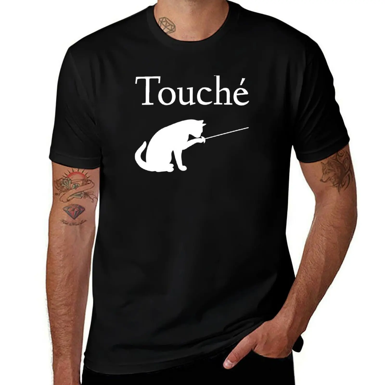 Touche Fencing Cat - Cat Loving Foil, Epee or Sabre Sword Fencing T-Shirt Lightweight Running Sports T-Shirt