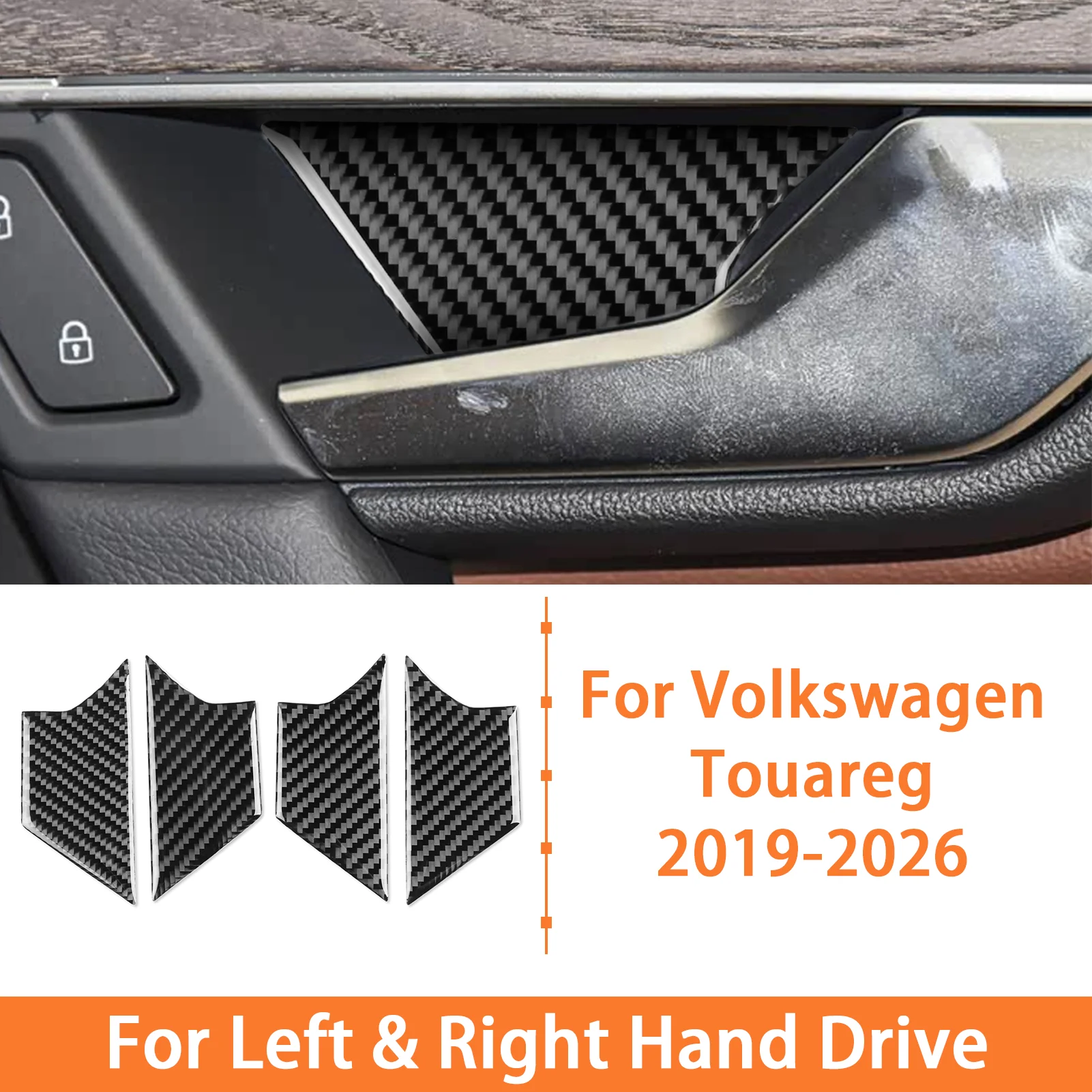 Voor Volkswagen Touareg 2019-2026 Carbon Fiber Interieur Accessoire Stickers Dashboard Ventilatieopeningen Center Console Versnellingspookpaneel