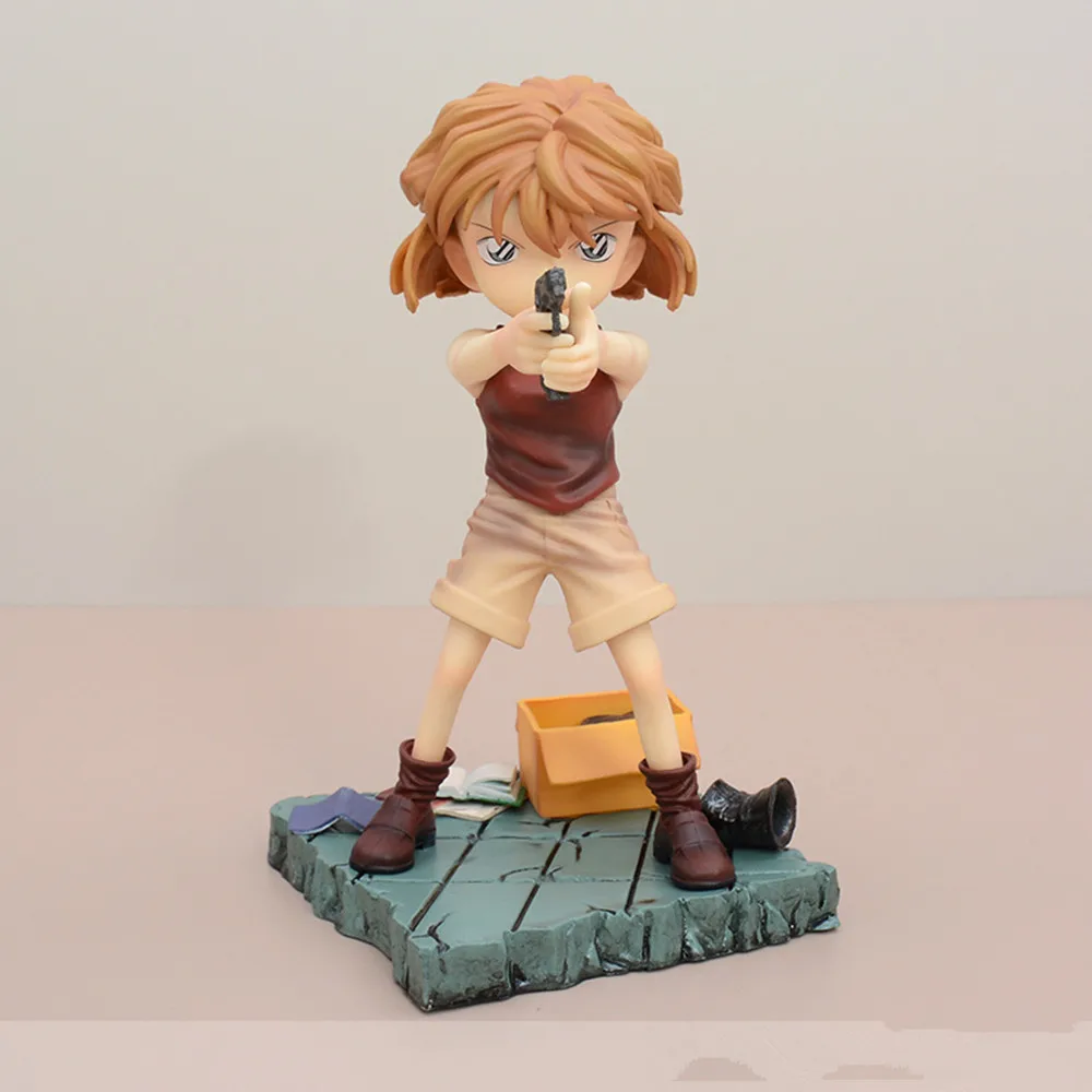 18cm anime detetive conan figuras de ação gk arma levantando haibara ai teatro figura modelo pvc estátua coleção presentes brinquedo