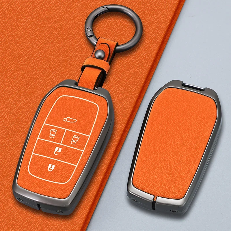 car-key-case-cover-metal-leather-for-5-6-button-toyota-alphard-vellfire-sienna-senna-keyring-holder-protection-shell