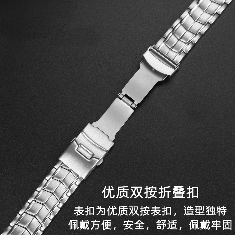 Solid Stainless Steel Genuine Watch band For CASIO Edifice EF-524 Watch Strap Bracelet Men Watchband Silver Safety Clasp EF524D