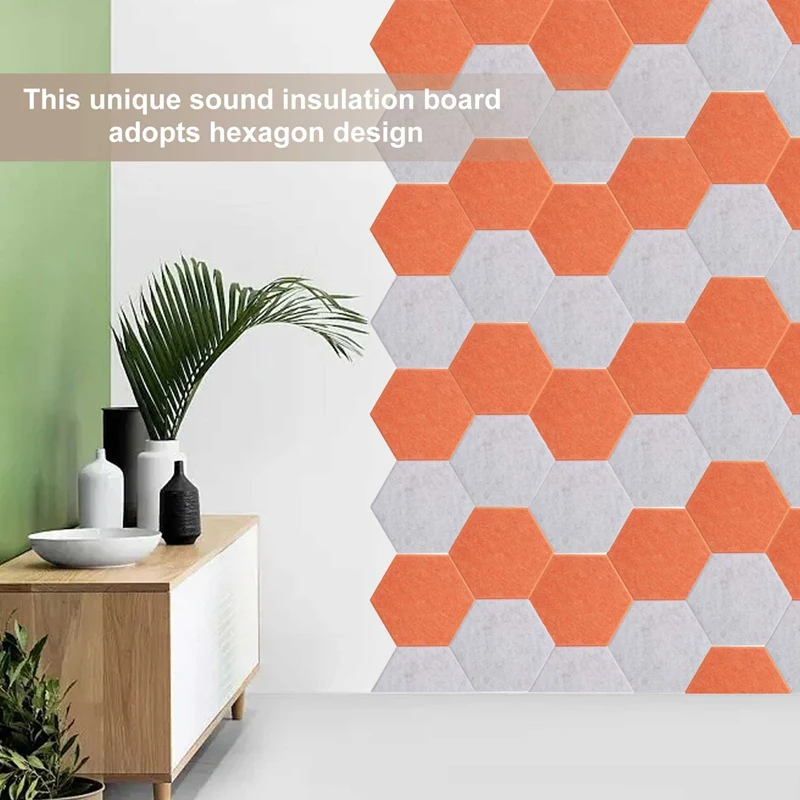Hexagon Acoustic Panels Beveled Edge Sound Proof Panels Soundproofing Absorption Panel For Recording Studio Office Home