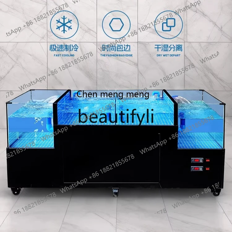 Z189 Commercial Hotel Restaurant Supermarket Aquaculture Tank Mobile Seafood Fish Tank Shellfish Pool Cold Storage
