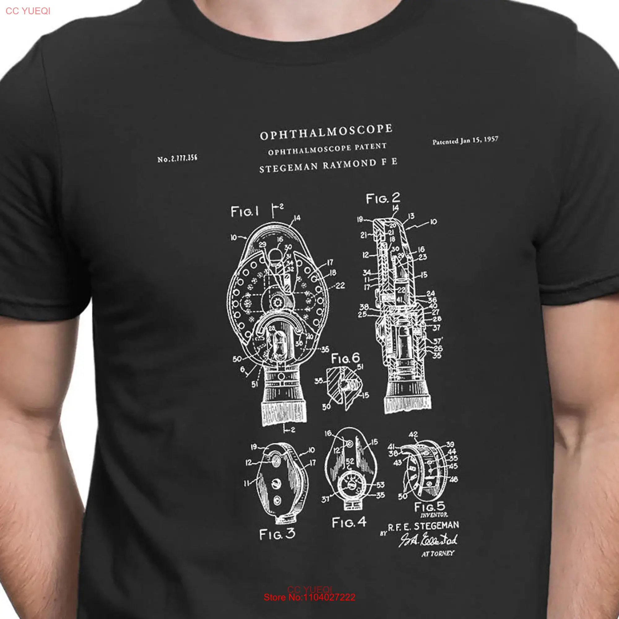 Ophthalmoscope Patent T Shirt Optometry Doctor Office Optometrist Opthalmologist PT109 long or short sleeves