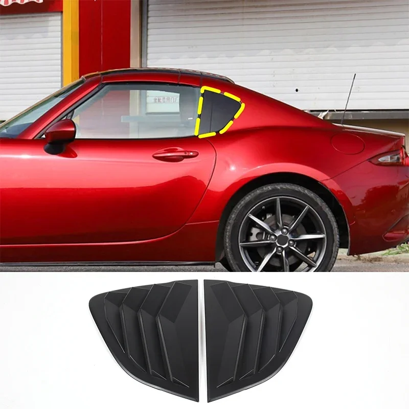 

For 2016-2024 Mazda MX-5 ABS sub black car rear triangular shutter decorative sticker auto parts (hardtop version)