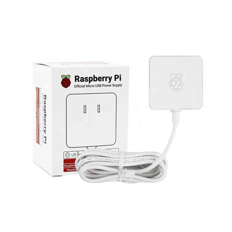 Raspberry Pi Official Micro USB Power Supply 5.1V 2.5A Charger 12.5W Plug Adapter for Raspberry Pi 3 Model B+ 3B 2B Zero 2 W