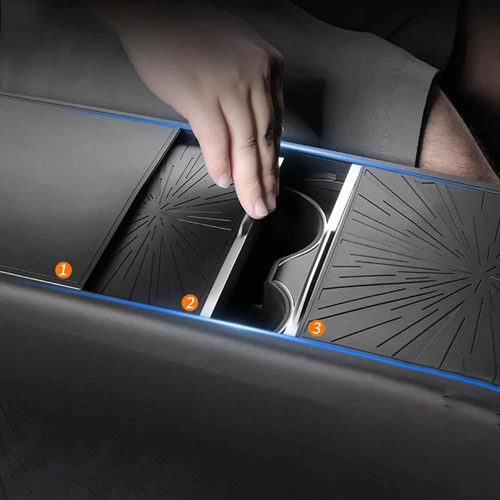 

For New Tesla Model Y Juniper 2025 2026 Model 3 Highland 2024-2026 Center Console Silicone Non-Slip Mat Cover