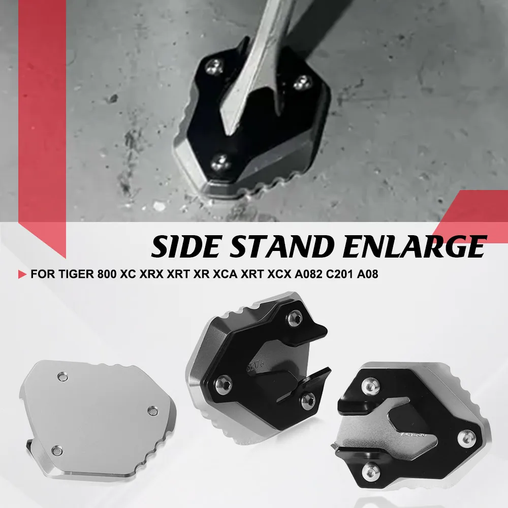 

FOR Tiger 800 XC XRx XRt XR XCa XRt XCx A082 C201 A08 Motorcycle Kickstand Foot Enlarger Side Extension Pad Stand Support Plate