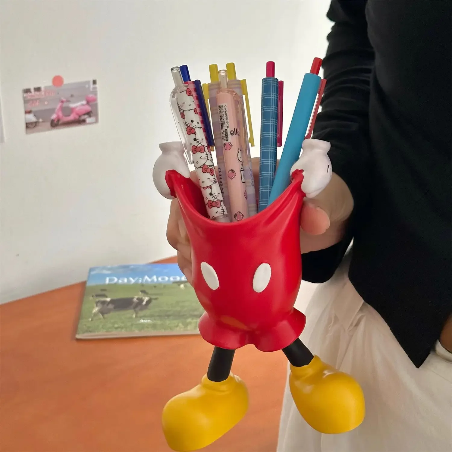 Disney Mickey Pen Holders Desktop Decoration Cute  Appearance Level Cartoon Multi-functional Student Stationery School Supplies