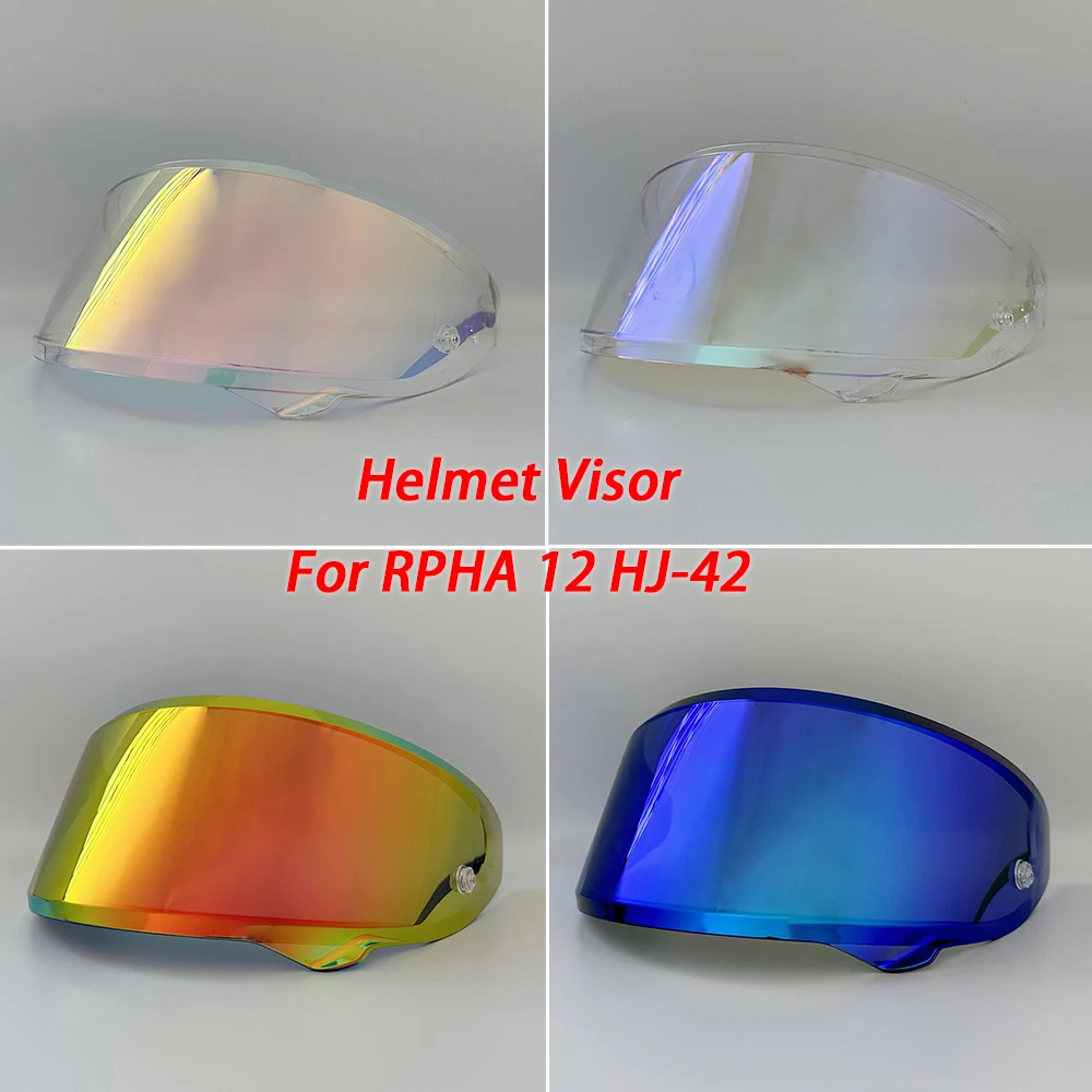 

RPHA-12 Helmet Visor For HJC RPHA 12 HJ-42 Motorcycle Helmet Visor goggles plating silver red Replacement Lens