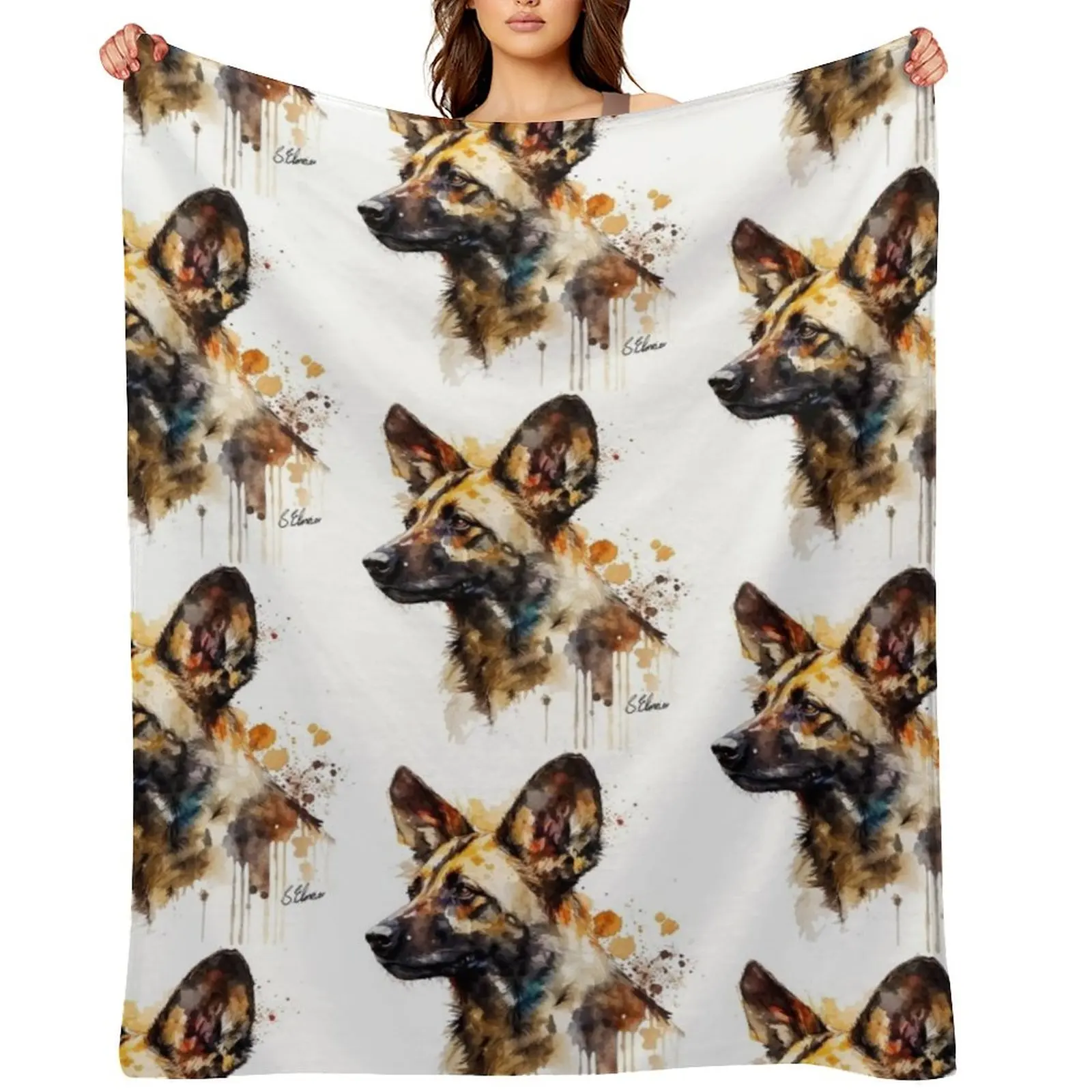

African Wild Dog Throw Blanket Sofa Throw Giant Sofa Large Luxury Blankets