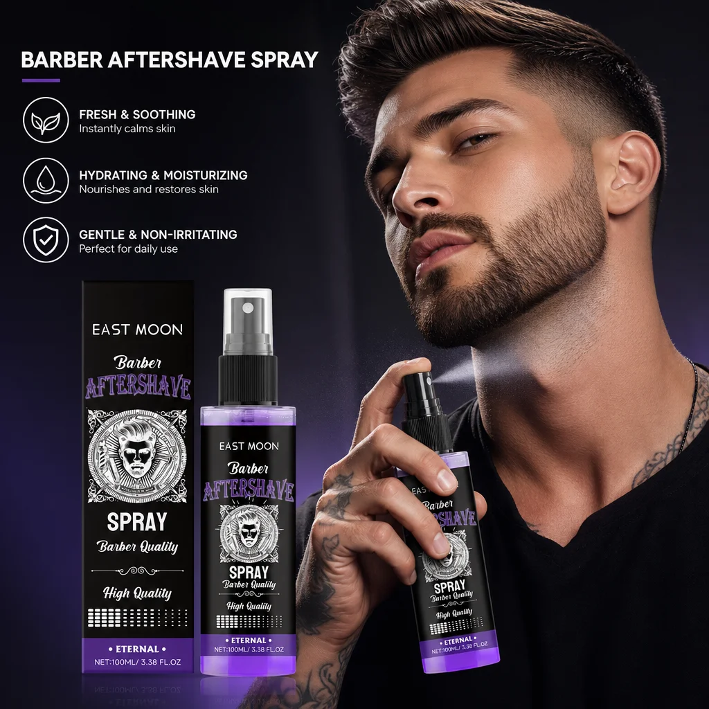 Barber Aftershave Spray For Men Fresh Soothing Hydrating Gentle Non‑Irritating Post Shave Care Spray For Barber Home Daily Use