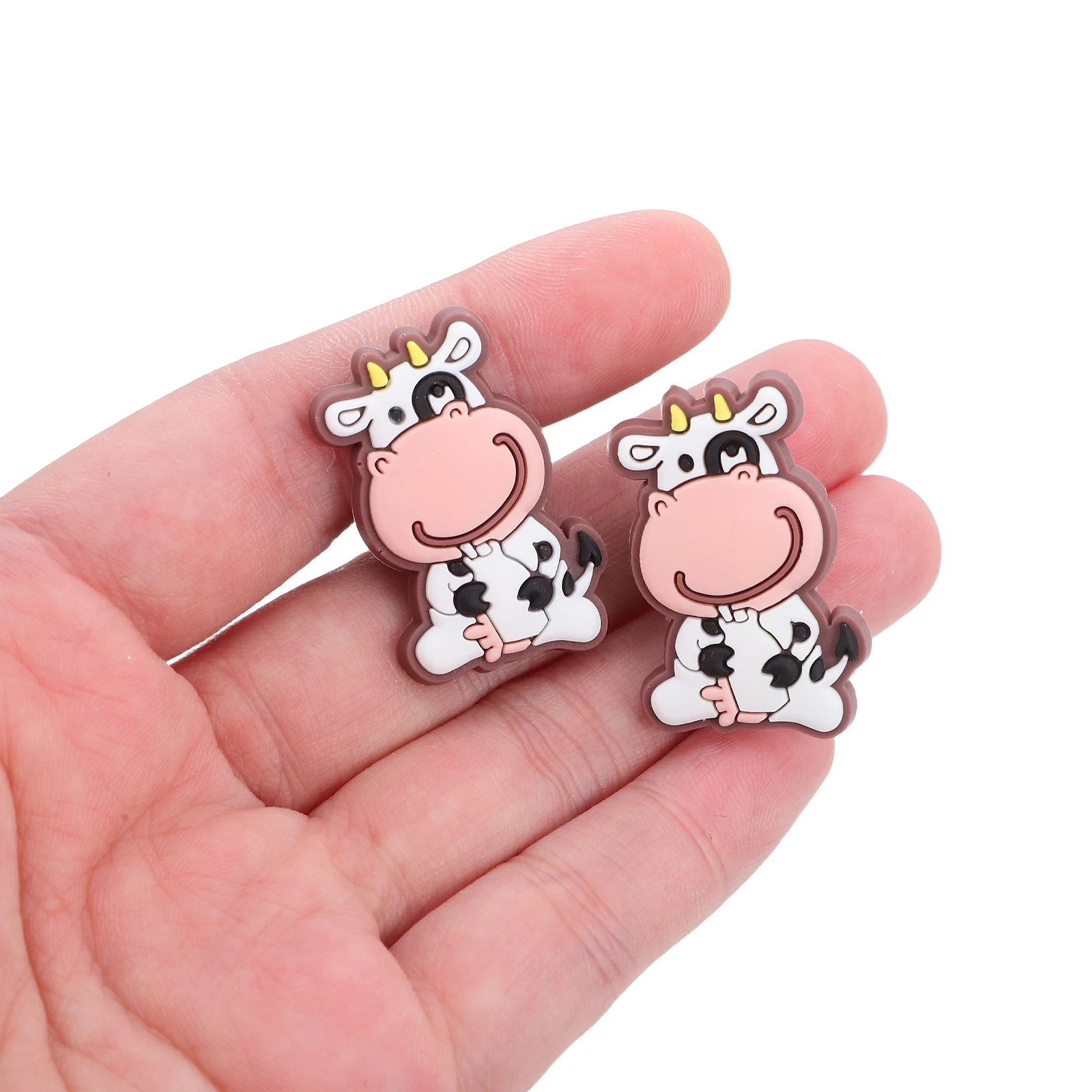 

20 Pcs Cartoon Cow Pen Clamp Decor Classroom Pencil Topper Pvc Soft Glue Charms