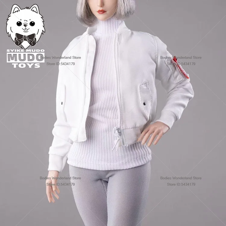 متوفر CTC-010 1/6 مقياس أنثى الجندي العصرية عادية سستة تحلق سترة قطن نموذج الملابس لجسم عمل الشكل 12 بوصة #3