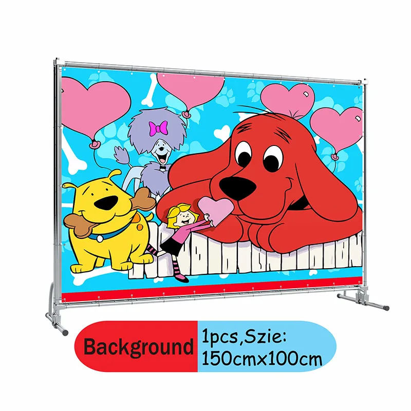 Clifford The Big Red Dog Kids Birthday Party Background Banner Photography Decoration Props Baby Shower Disposable Tableware