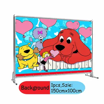 大紅狗克利福德兒童生日派對背景橫幅攝影裝飾道具嬰兒派對一次性餐具 12 最佳銷售 大紅狗克利福德 - №2