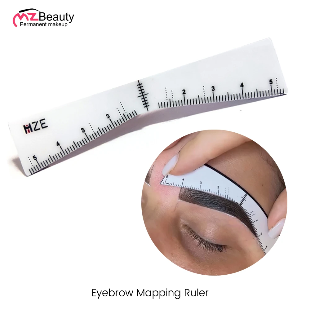 Mapowanie linijki do brwi naklejki Microblading samoprzylepny szablon do pomiaru brwi narzędzia do kształtowania brwi tatuaż Desgin makijaż