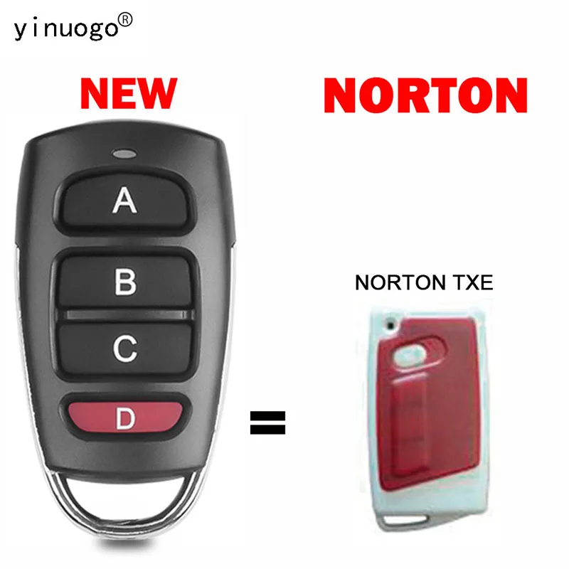 NORTON TXE Garage Door Remote Control Electric Gate Control 433.92MHz Fixed Code Clone NORTON Garage Door Opener