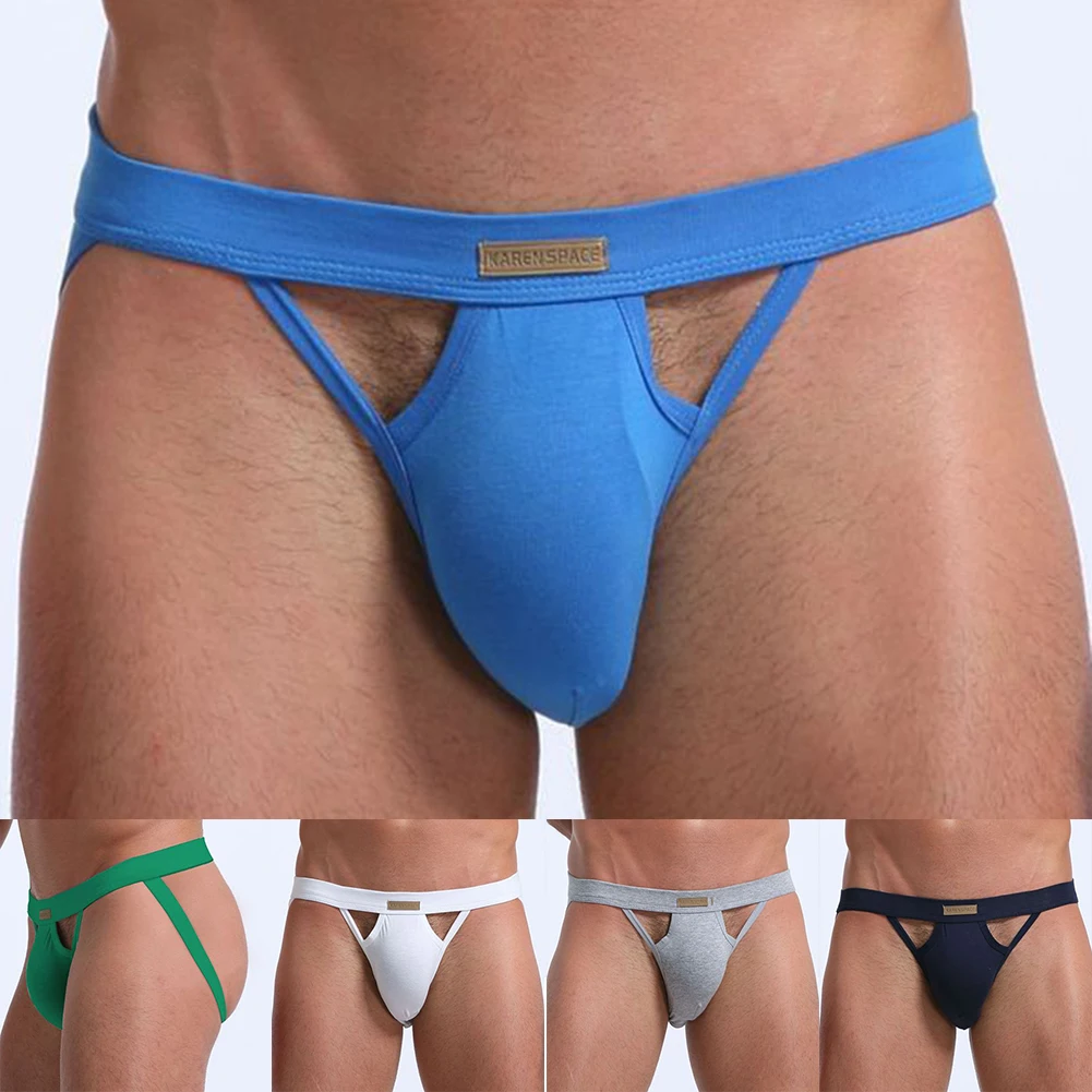 ملابس داخلية مريحة للرجال قابلة للتنفس منخفضة الخصر على شكل حرف G مع حقيبة رفيعة من القطن للارتداء اليومي