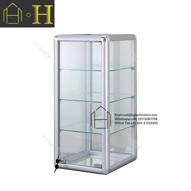 custom.Jewelry Aluminum Glass showcase Mobile Phone Display Cabinet Electronic Products