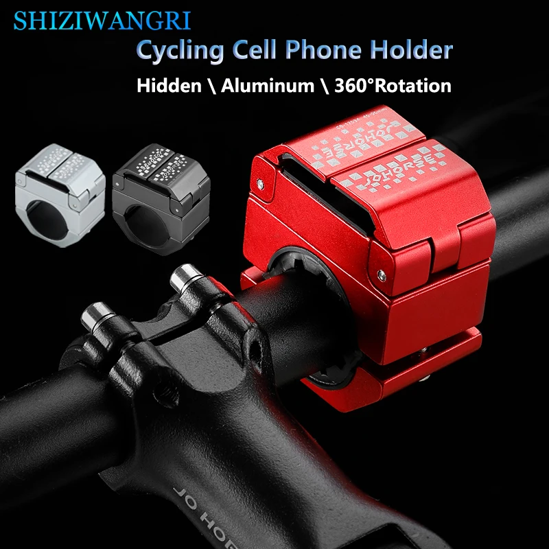 Bike Phone Holder 360 Rotation Hidden MTB Bicycle Phone Holder Support Stand Cell Phone Mount Aluminum Adjustable