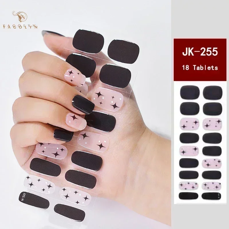 24Tips/Sheet Multicolor Decals Gel Nail Stickers for UV Lamp Semi Cured Gel Nails Strips High Quality Use 100% Gel Nail Patch