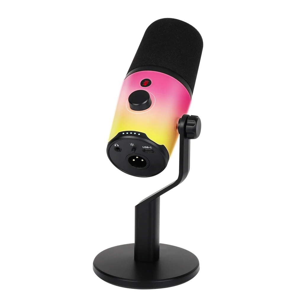 G-Mark Professionelles Dynamisches Usb-Mikrofon, Kabelgebunden, Nierencharakteristik, Pc-Gaming-Podcast-Mikrofon, Rgb-Licht, Schnelle Stummschaltung S399B45Efc0Db417C80Cebdc695C328798