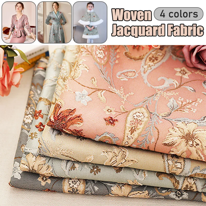 Woven Jacquard Fabric Floral Embossed Dyed Brocade Fabric Sewing Material for DIY Women Dress/Suits/Trench Coat/bedding/curtains