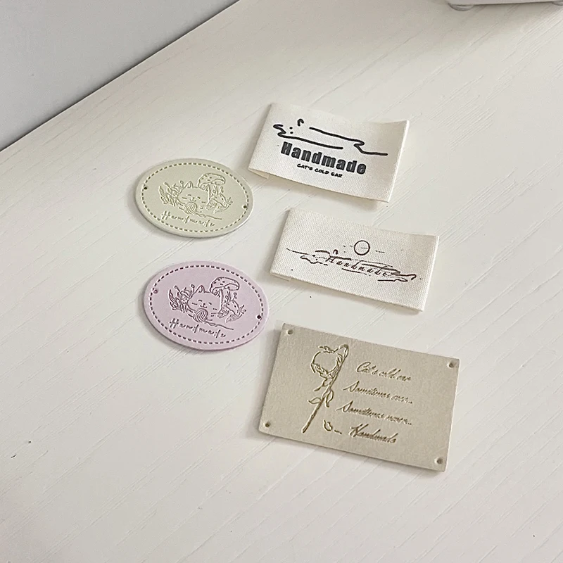 Small Handmade Leather Clothing Labels for Gift and Hat Sewing, Hand Made Leather Skin, DIY Decorative Tags