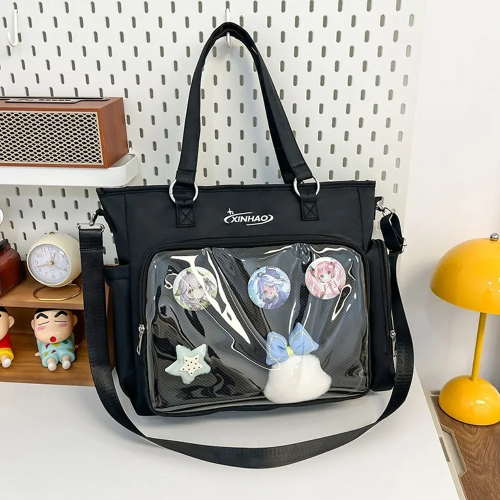 Transparent Japanese Blue Ita Bags Badge Display Kawaii Shoulder bags Large Capacity Collage Student Backpacks Jk Uniform Bolsos