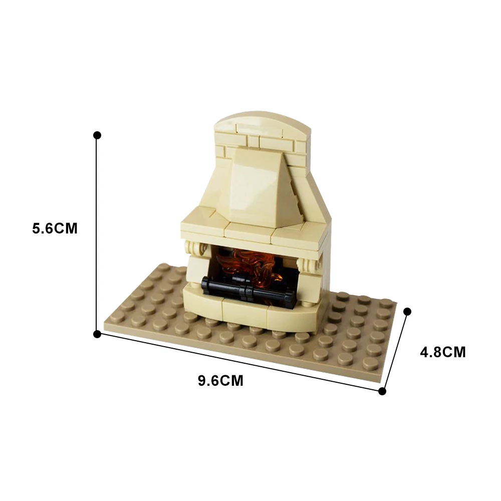 Moc clássico lareira streetscape arquitetura interior decorativo bloco de construção festa natal conjunto brinquedos para presente