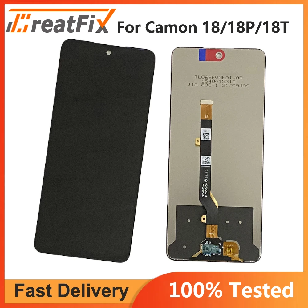 For Tecno Camon18 18 P 18T CH7 CH7n CH6n LCD Display Touch Screen Digitizer For Camon 18 Premier CH9 Camon 18i CG6 LCD Sensor