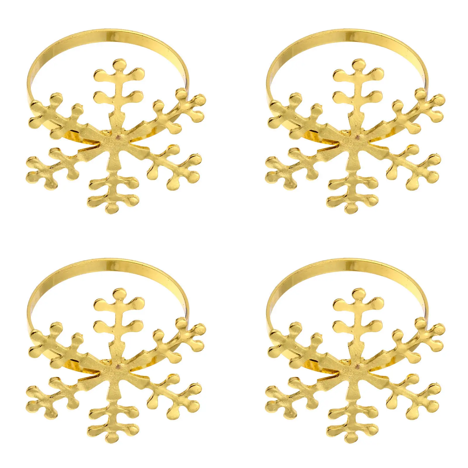 4Pcs Christmas Alloy Napkin Rings Elegant Snowflake Shape Sparkle in Light Perfect for Holiday Events Snowflake Napkin Ring