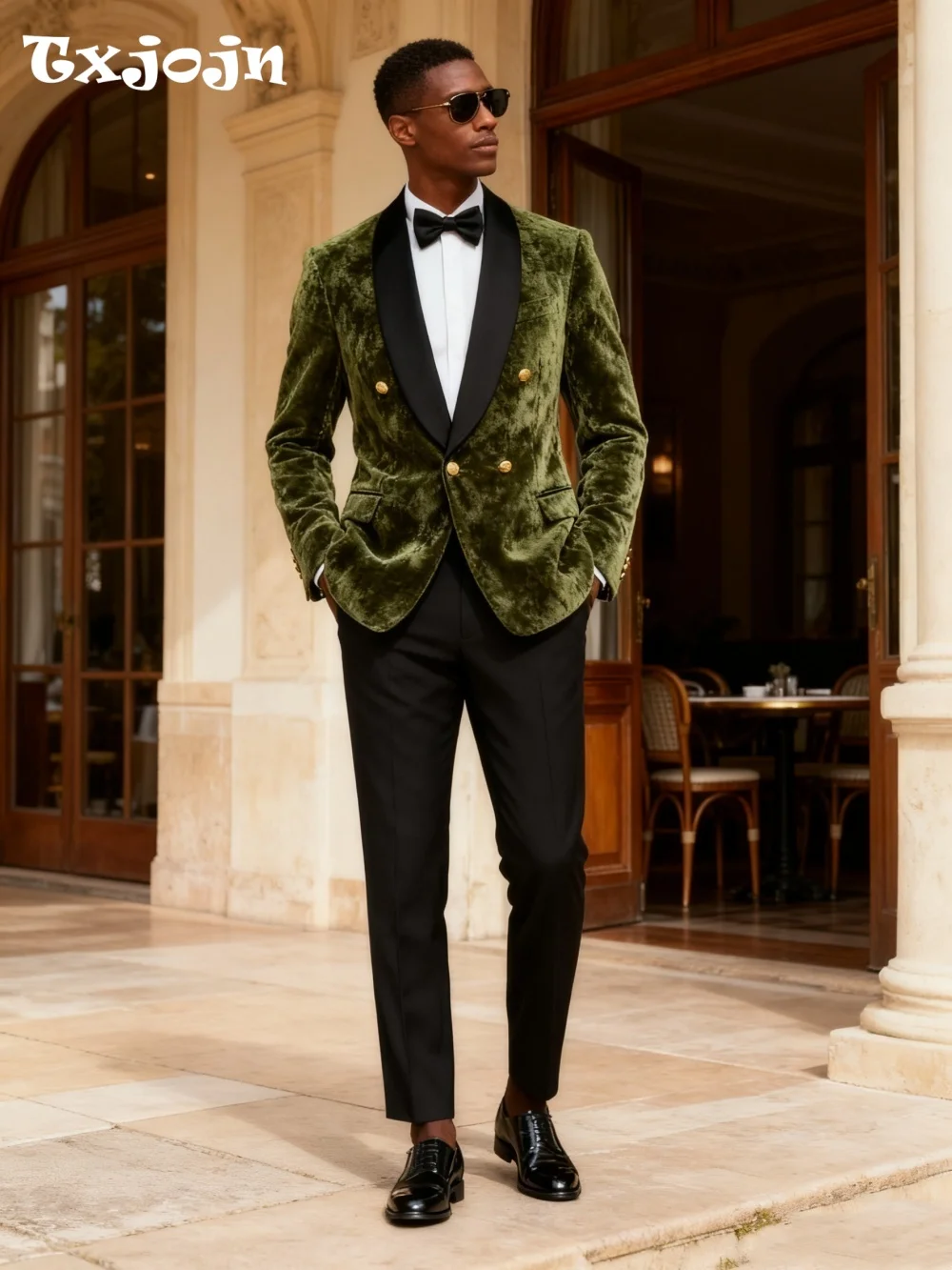 Chic Samt herren Anzug Set Für Hochzeit Weihnachten Business 2026 2PCS Slim Fit Neue Jahr Anzug Angepasst Trajes para Hombre