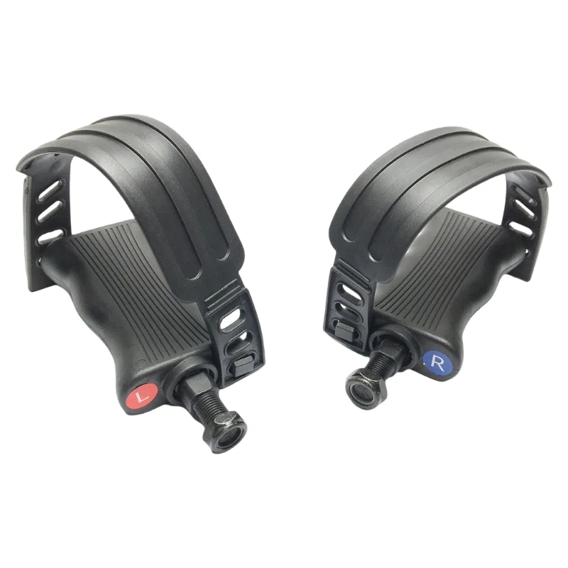 Thread Exercise Bike Pedals Plastic Texture Anti Slip Base Adjustable Foot Strap Suitable for Cycling Machines Repair
