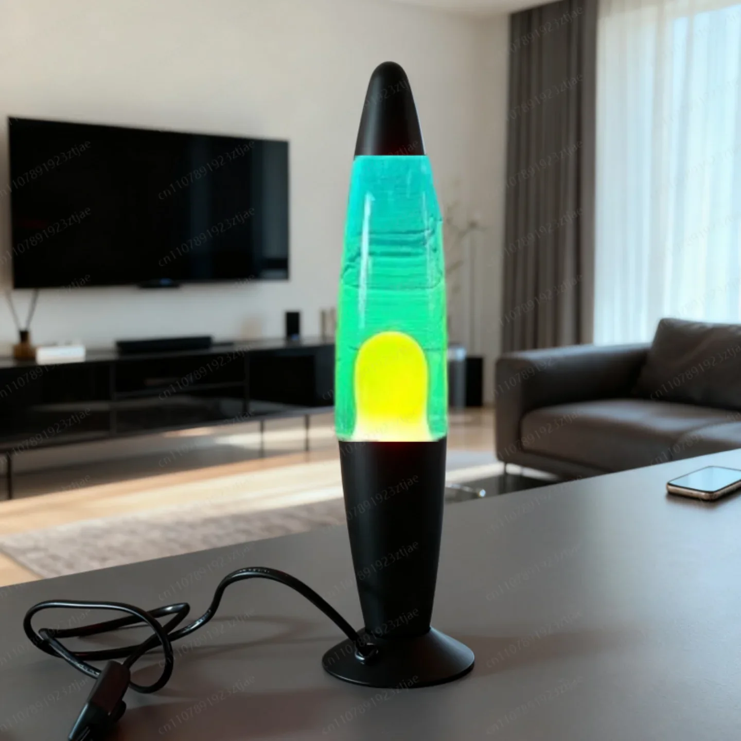 

Black floating table lamp bedside atmosphere night light desktop ornament, black background