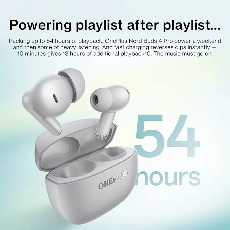 Auriculares OnePlus Nord Buds 4 Pro (versión global) con cancelación activa de ruido, 54 horas de autonomía y Bluetooth 6.0 6