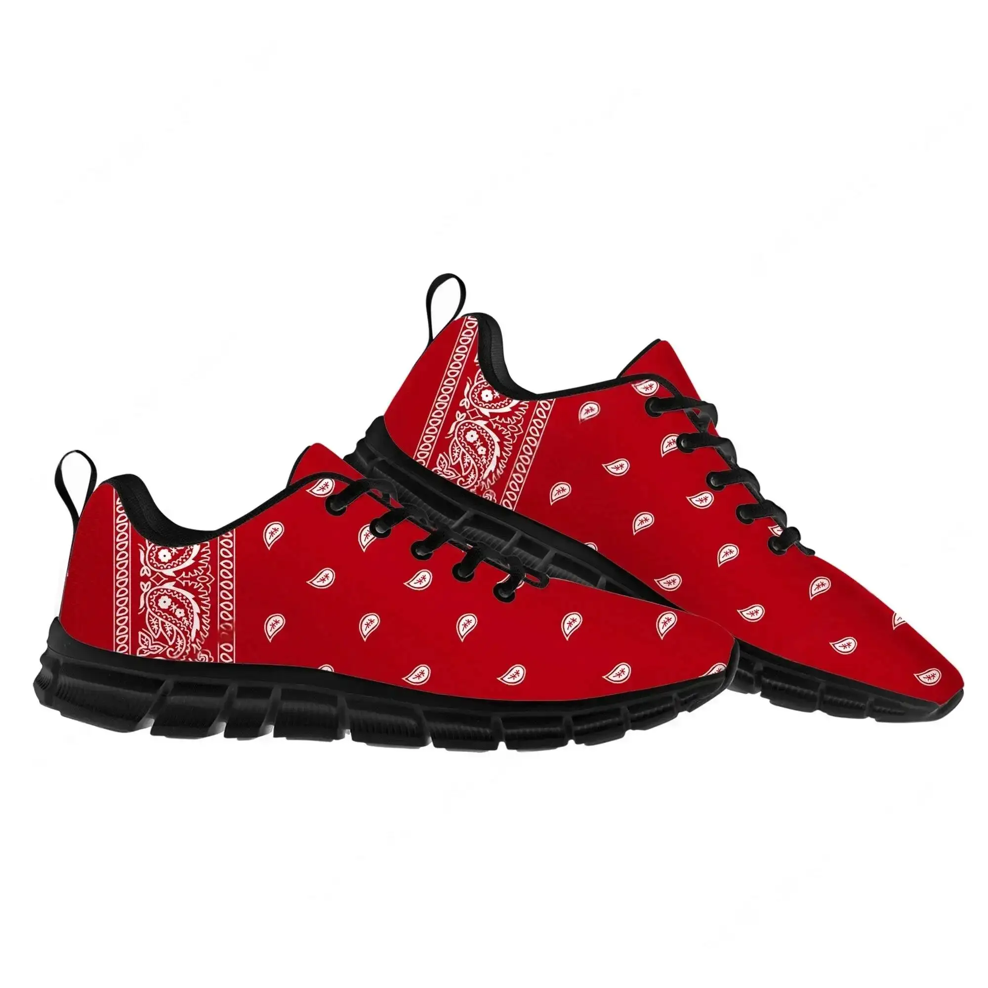 Bandana Paisley Sports Shoes Mens Womens Sneakers Black White Red Blue Casual Sneaker Couple Custom Shoes view 3