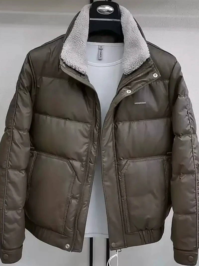 

New Autumn Winter Men's down Jaet Removable Fur Collar High Quali Versatile Personali Temperament Stand Fit Youth Trend