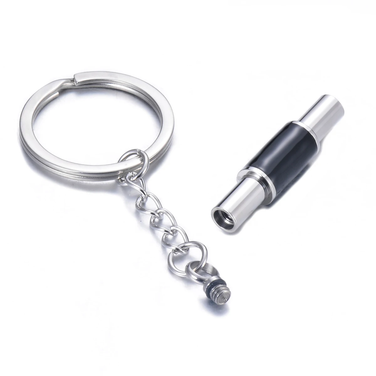 Stainless Steel Cylinder Ash Pendant key chain  Memorial Keepsake Ashes Jewelry Wholesale Key rings for Men Gift