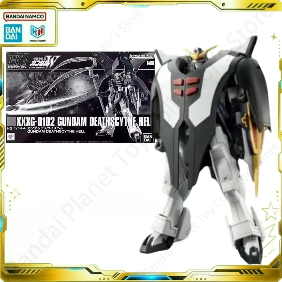 Bandai Action Original Model Anime Gundam HG 1/144 XXXG-01D2 Gundam Deathscythe Hell Figure Building Collectibles Model Kit Gift