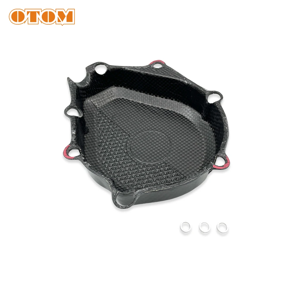 OTOM Motorcycle Accessories Carbon Fiber Ignition Protector Cover For KTM EXCF XCFW XWF HUSQVARNA FE GASGAS ECF ES 450 500 2024